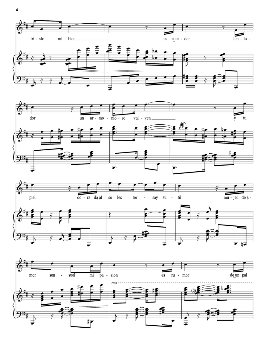 Como Arrullo De Palmas Piano, Vocal scores gallery preview page 4