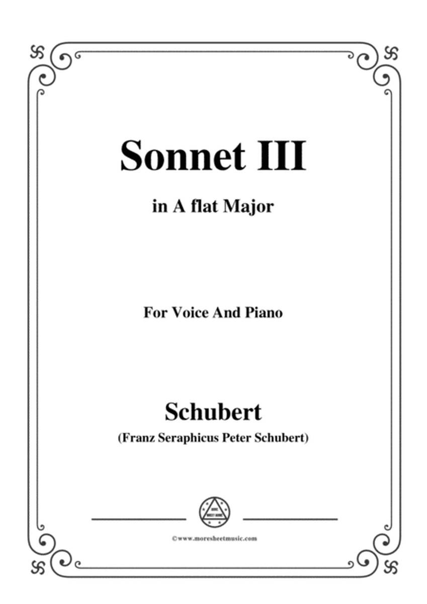 Schubert-Sonnet III,in A flat Major,for Voice&Piano image number null