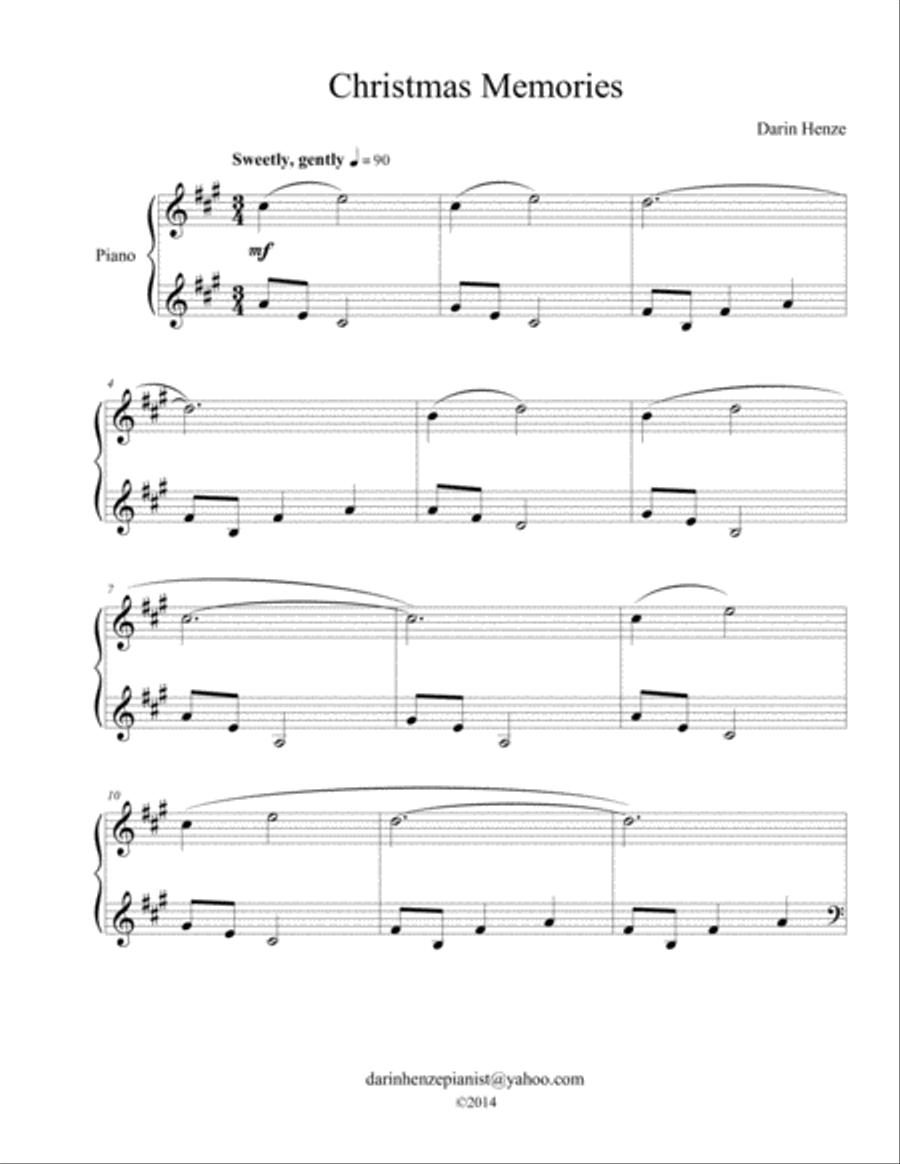Christmas Memories Piano Solo scores gallery preview page 1