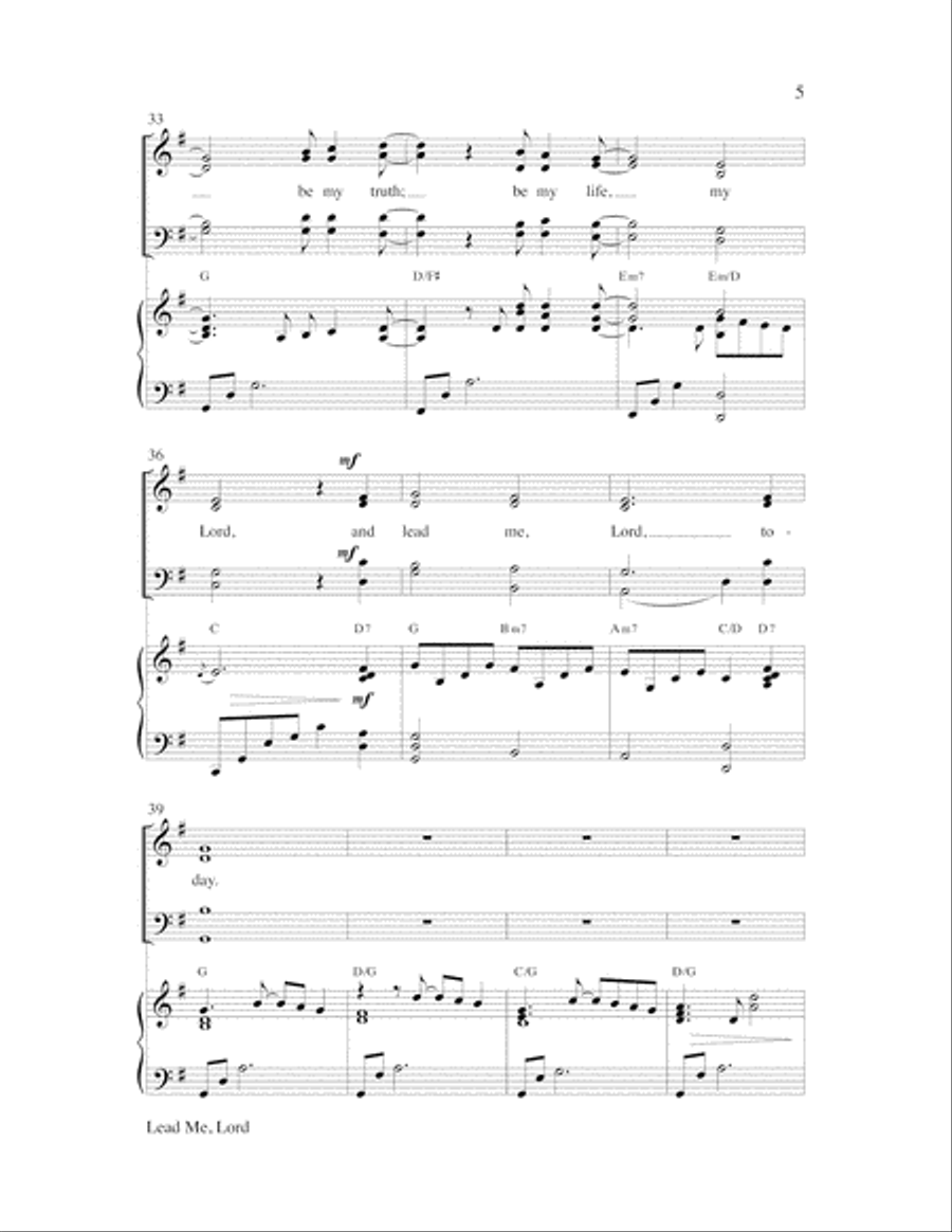 Lead Me, Lord Choir scores gallery preview page 5