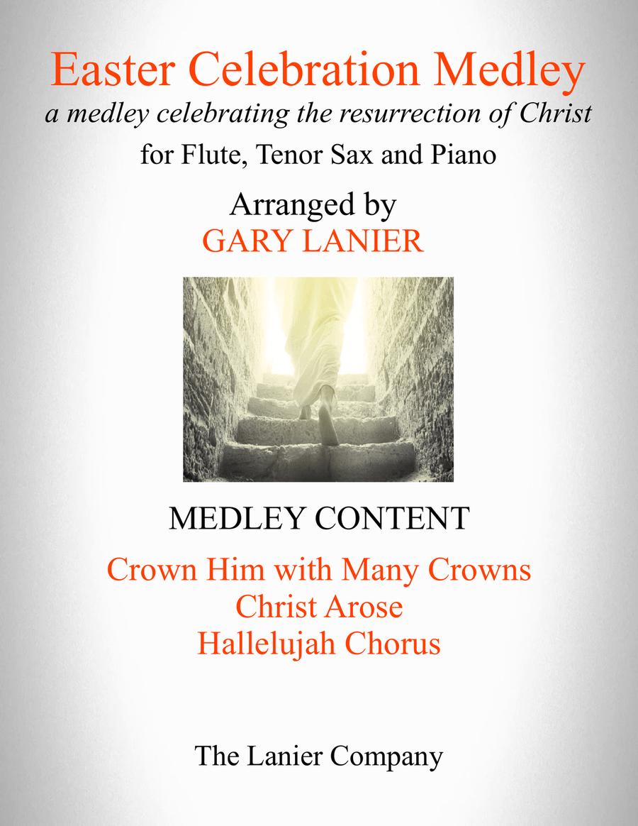 EASTER CELEBRATION MEDLEY (for Flute, Tenor Sax and Piano with Instrumental Parts) Woodwind Duet scores gallery preview page 1