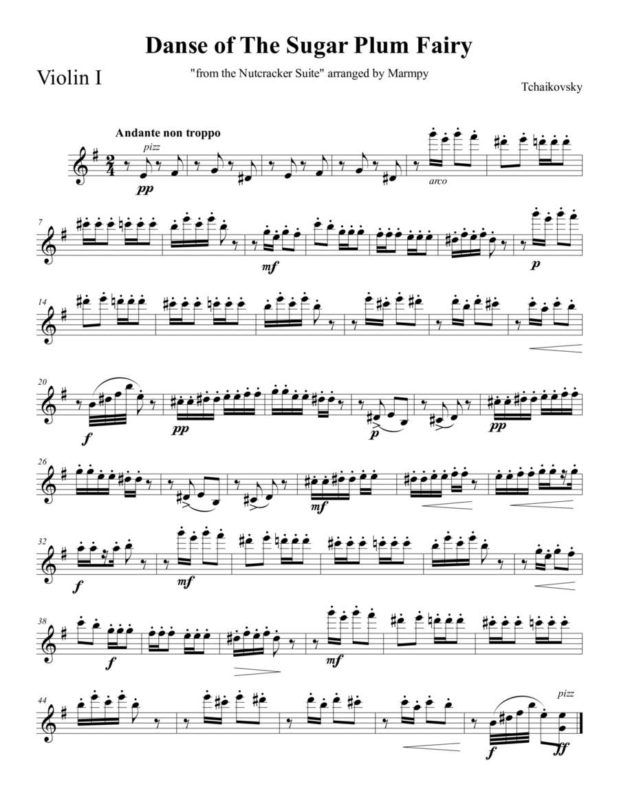 Dance of the Sugar Plum Fairy from the Nutcracker Dance of the Sugar Plum Fairy from the Nutcracker String Trio scores gallery preview page 1