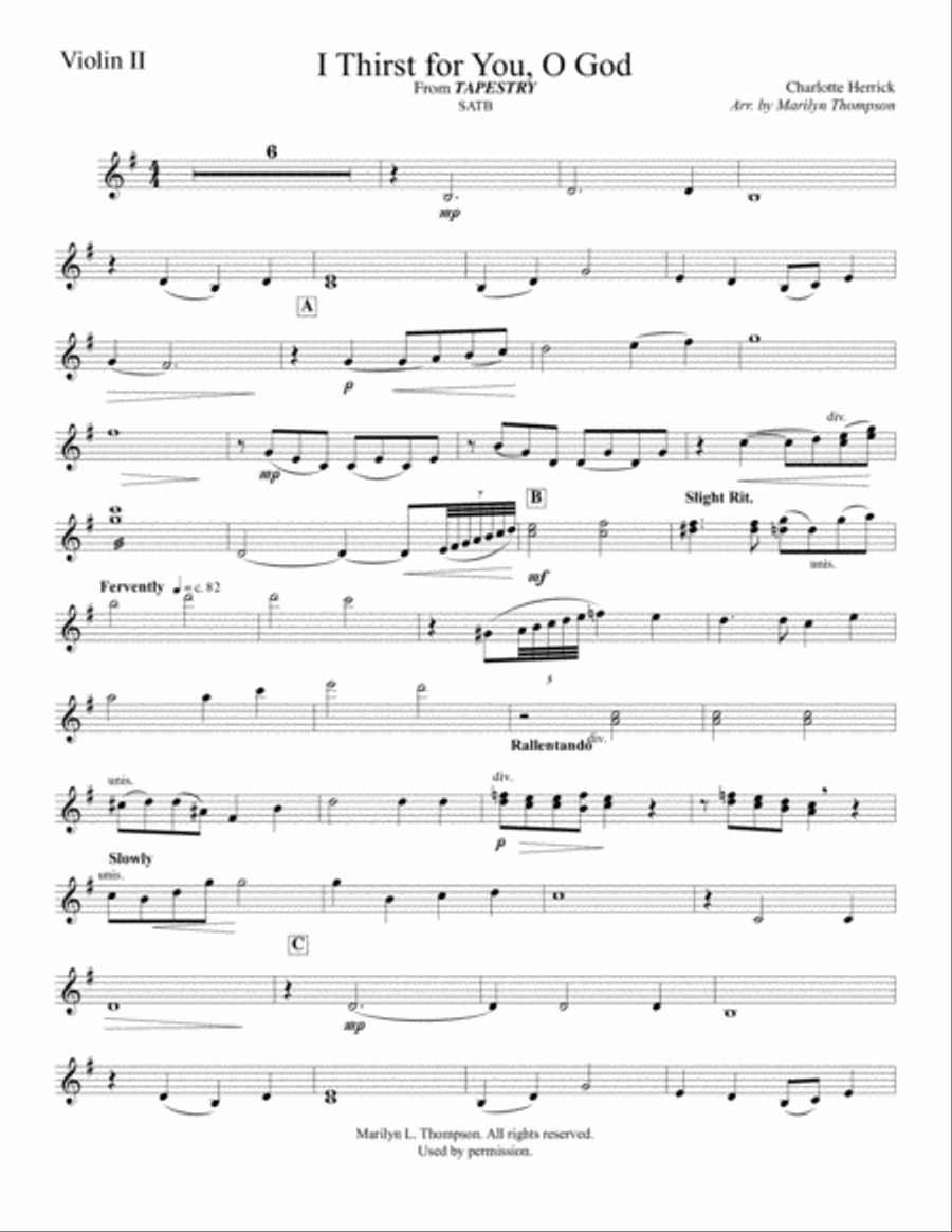 I Thirst for You, O God--Parts Small Ensemble scores gallery preview page 2
