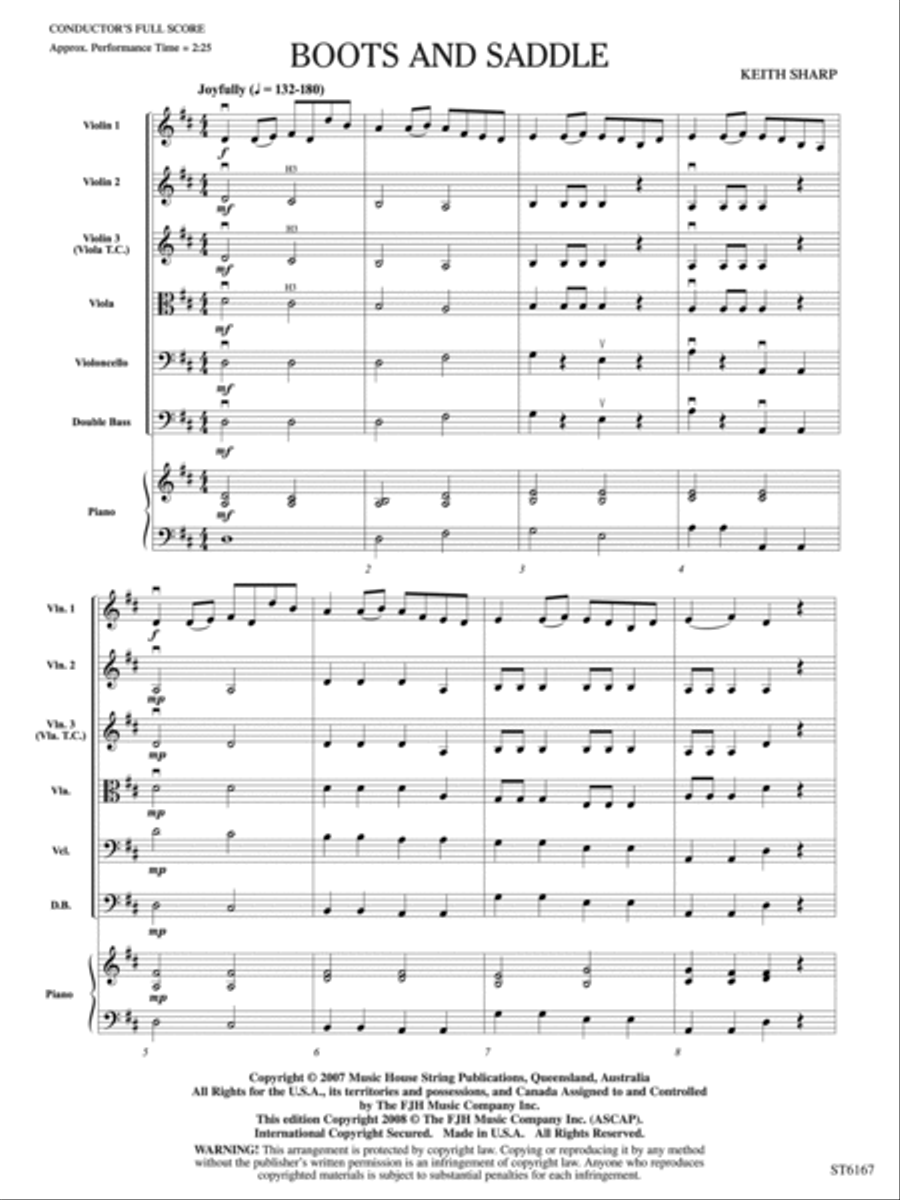 Boots and Saddle: Score String Orchestra scores gallery preview page 3