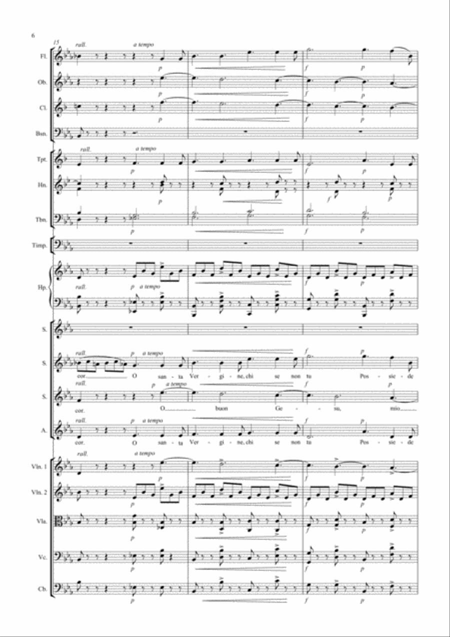 Dolcissima Maria for Soprano, Symphonic Orchestra and Choir SSA scores gallery preview page 6