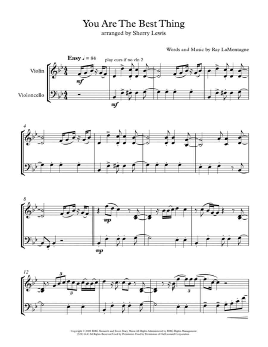 You Are The Best Thing String Duet scores gallery preview page 4