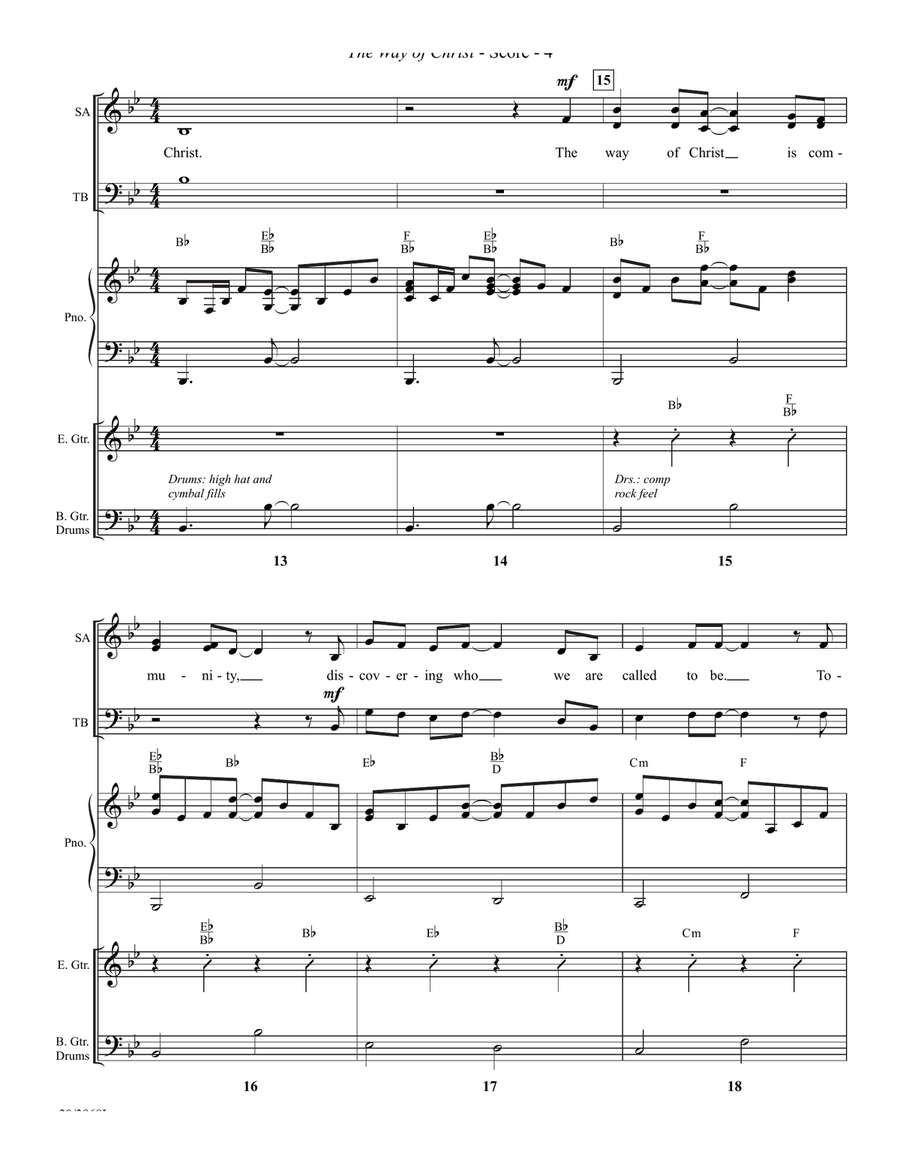 The Way of Christ - Downloadable Rhythm Section Score and Parts Rhythm Section scores gallery preview page 4