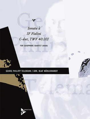 Book cover for Sonata à IV Violini C-dur, TWV 40:203