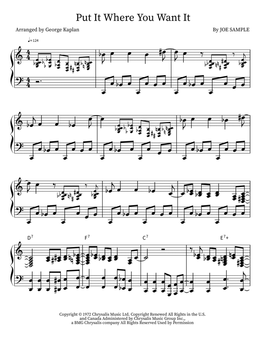Put It Where You Want It Piano Solo scores gallery preview page 1