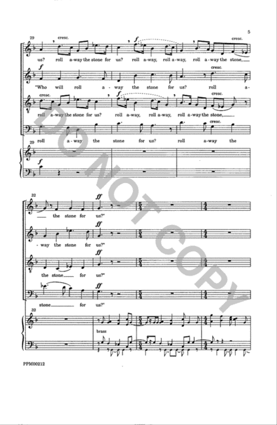 Three Days Had Passed 4-Part scores gallery preview page 6