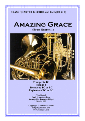 Amazing Grace - Brass Quartet No. 1 PDF Score and Parts PDF
