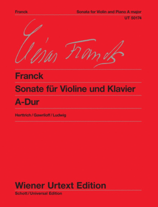 Book cover for Franck - Sonata A Major Violin/Piano Urtext