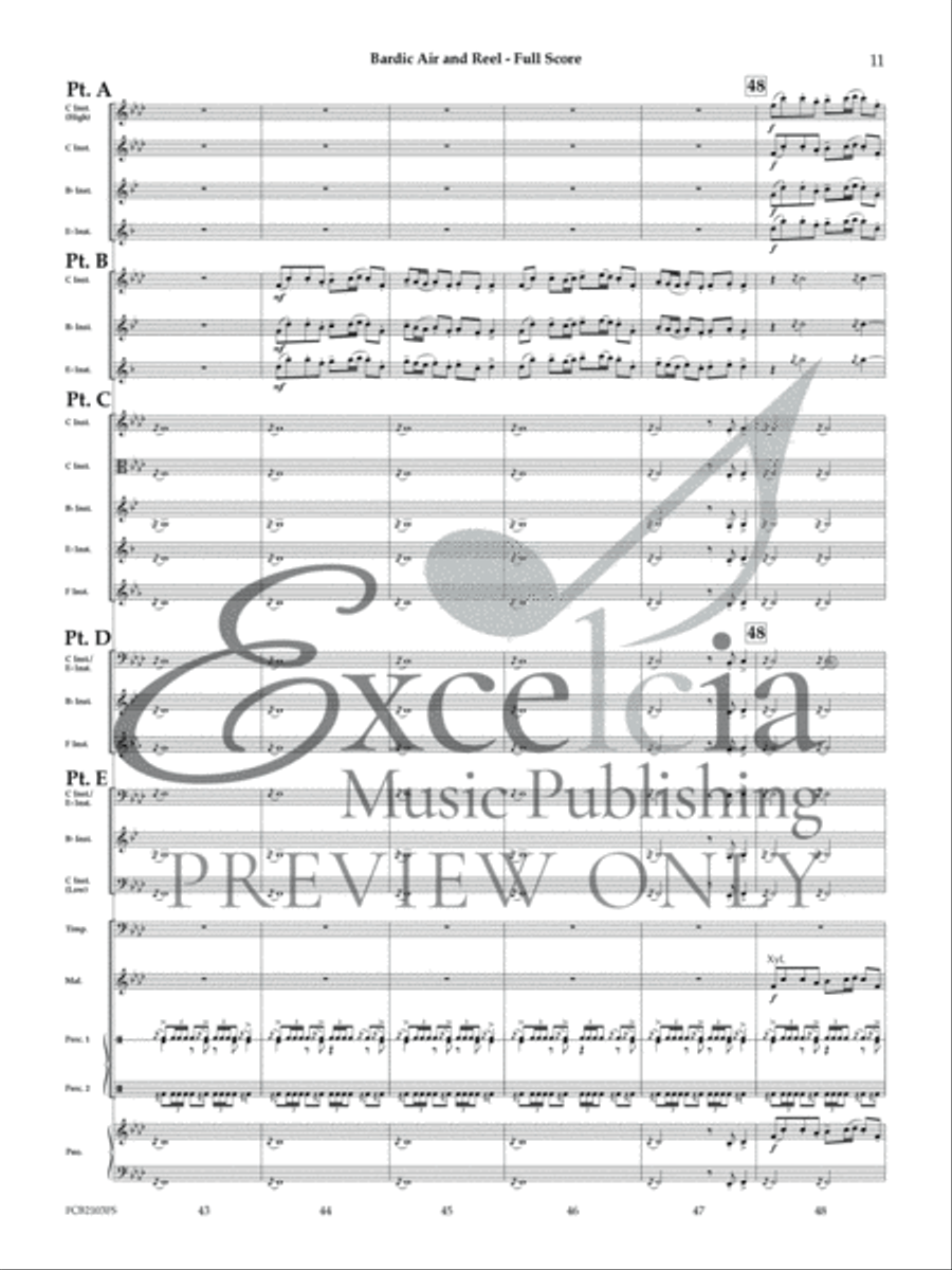 Bardic Air and Reel (Score) Concert Band scores gallery preview page 12