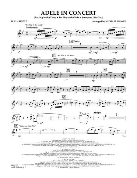 Adele In Concert - Bb Clarinet 2