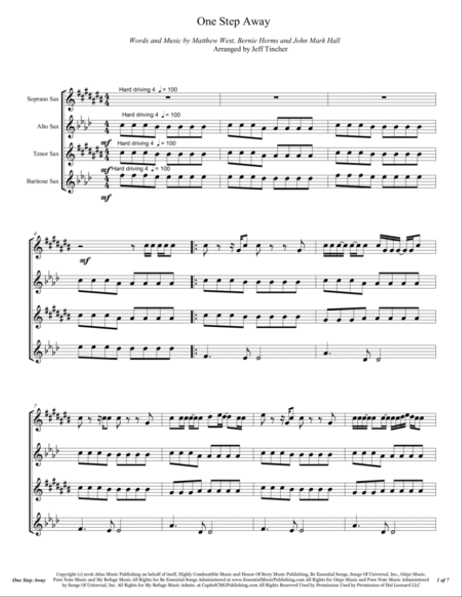 One Step Away Woodwind Quartet scores gallery preview page 2