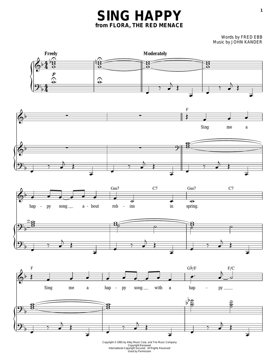 Sing Happy Sing Happy Piano, Vocal scores gallery preview page 1