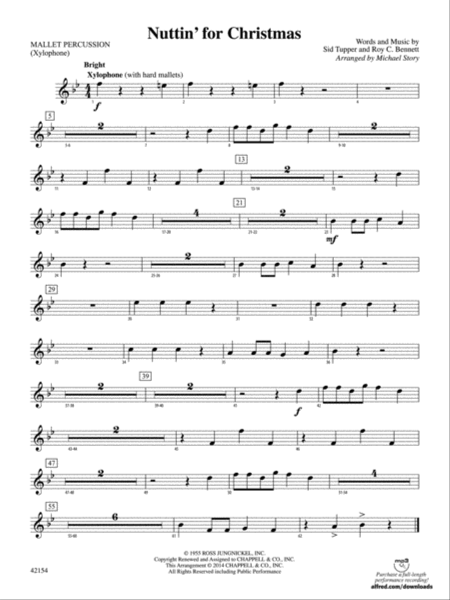 Nuttin' for Christmas: Mallets Concert Band scores gallery preview page 1