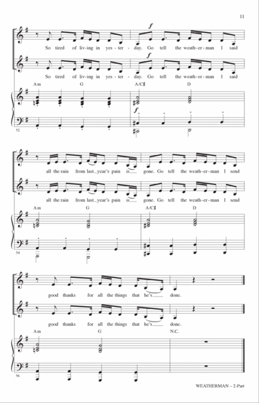 Weatherman (arr. Roger Emerson) 2-Part scores gallery preview page 9