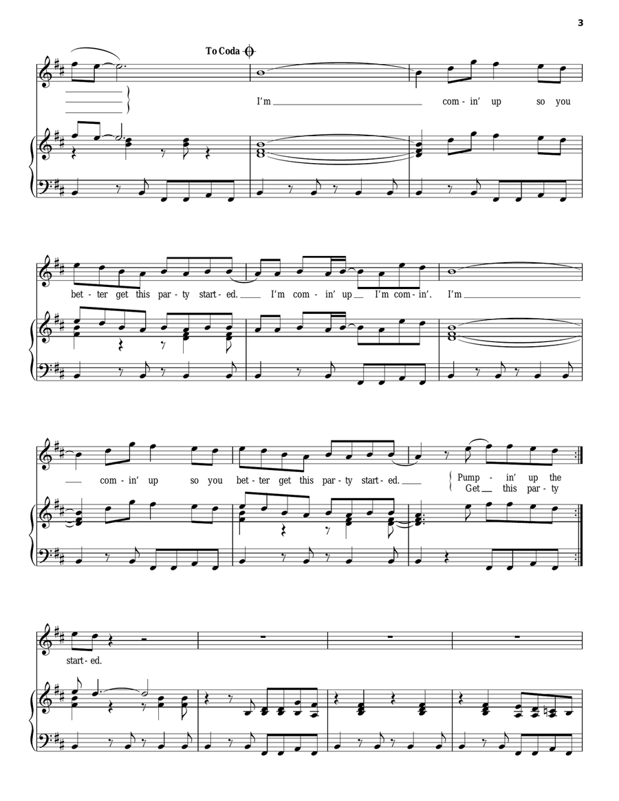 Get The Party Started Piano, Vocal, Guitar scores gallery preview page 3