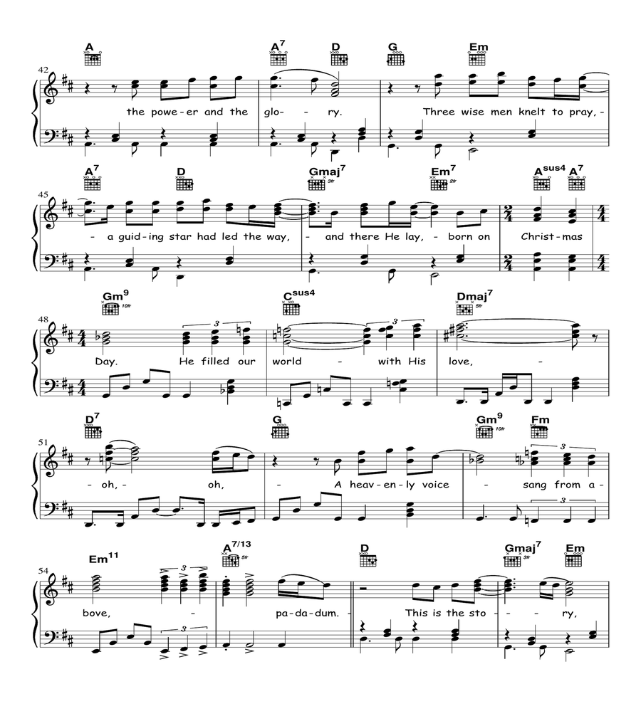 Born On Christmas Day Piano, Vocal, Guitar scores gallery preview page 4
