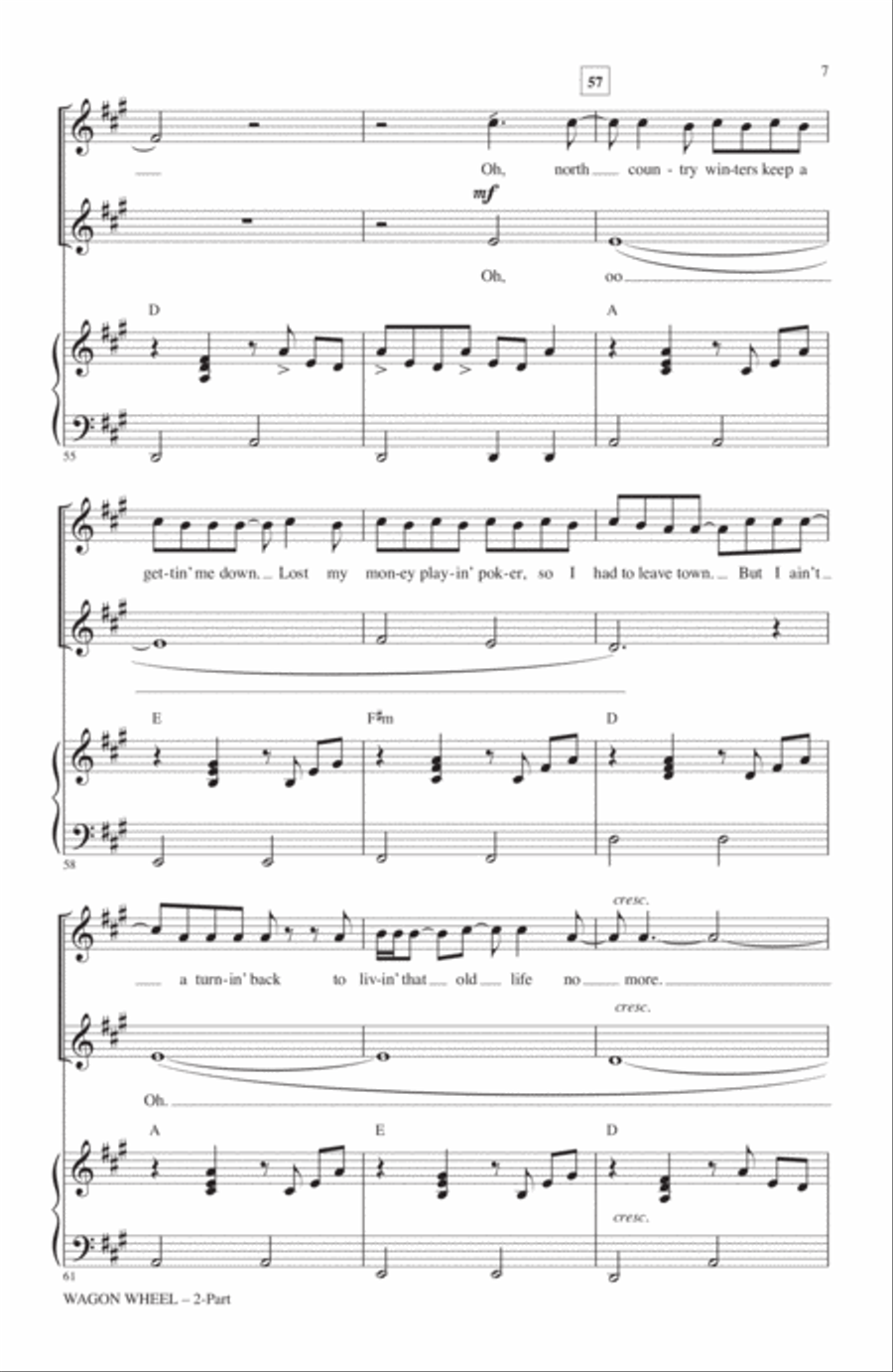 Wagon Wheel Wagon Wheel 2-Part scores gallery preview page 6