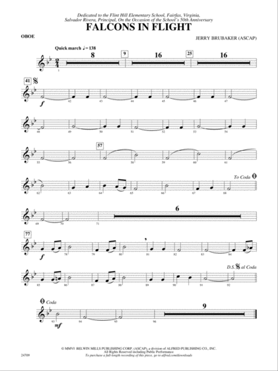 Falcons in Flight: Oboe Concert Band scores gallery preview page 1