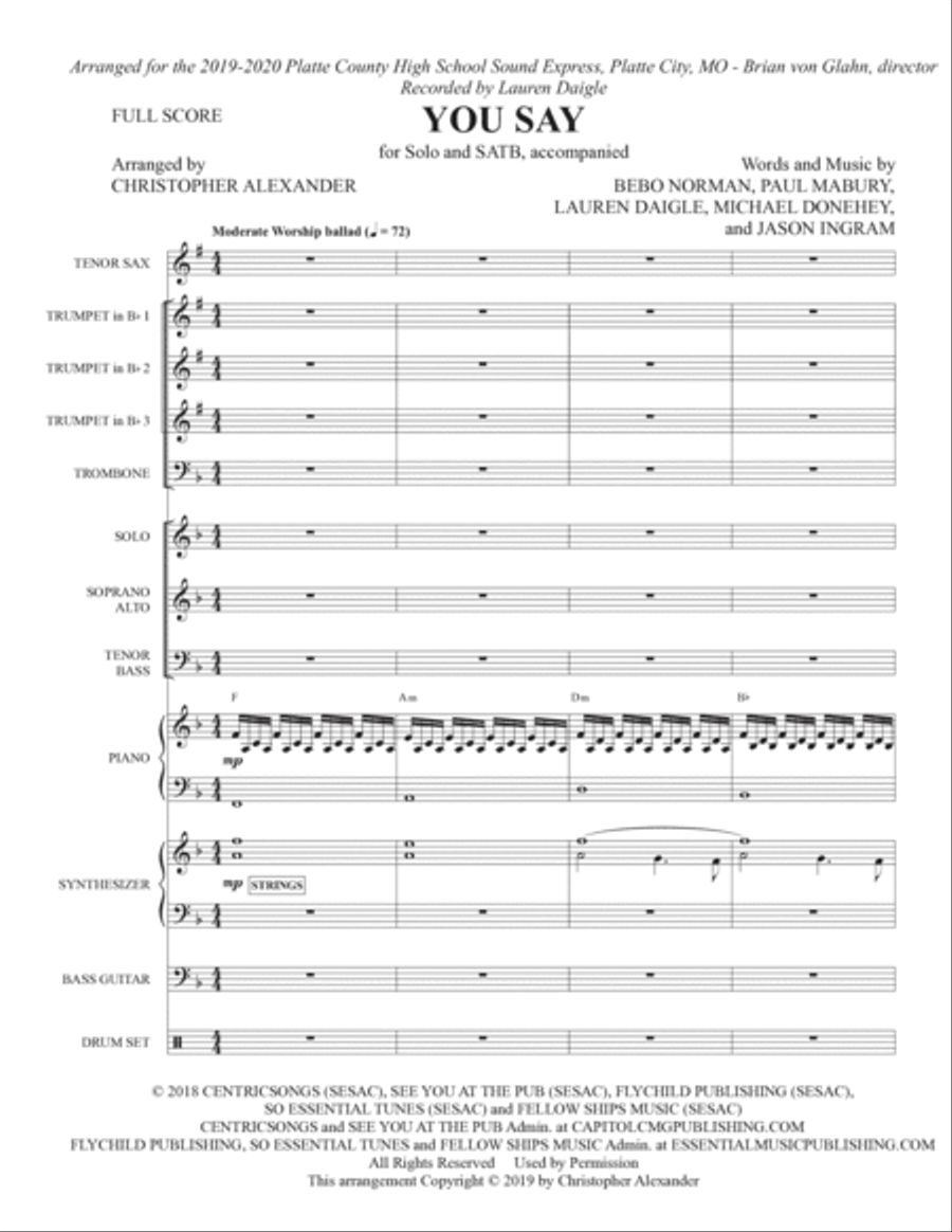 You Say Tenor Saxophone scores gallery preview page 4