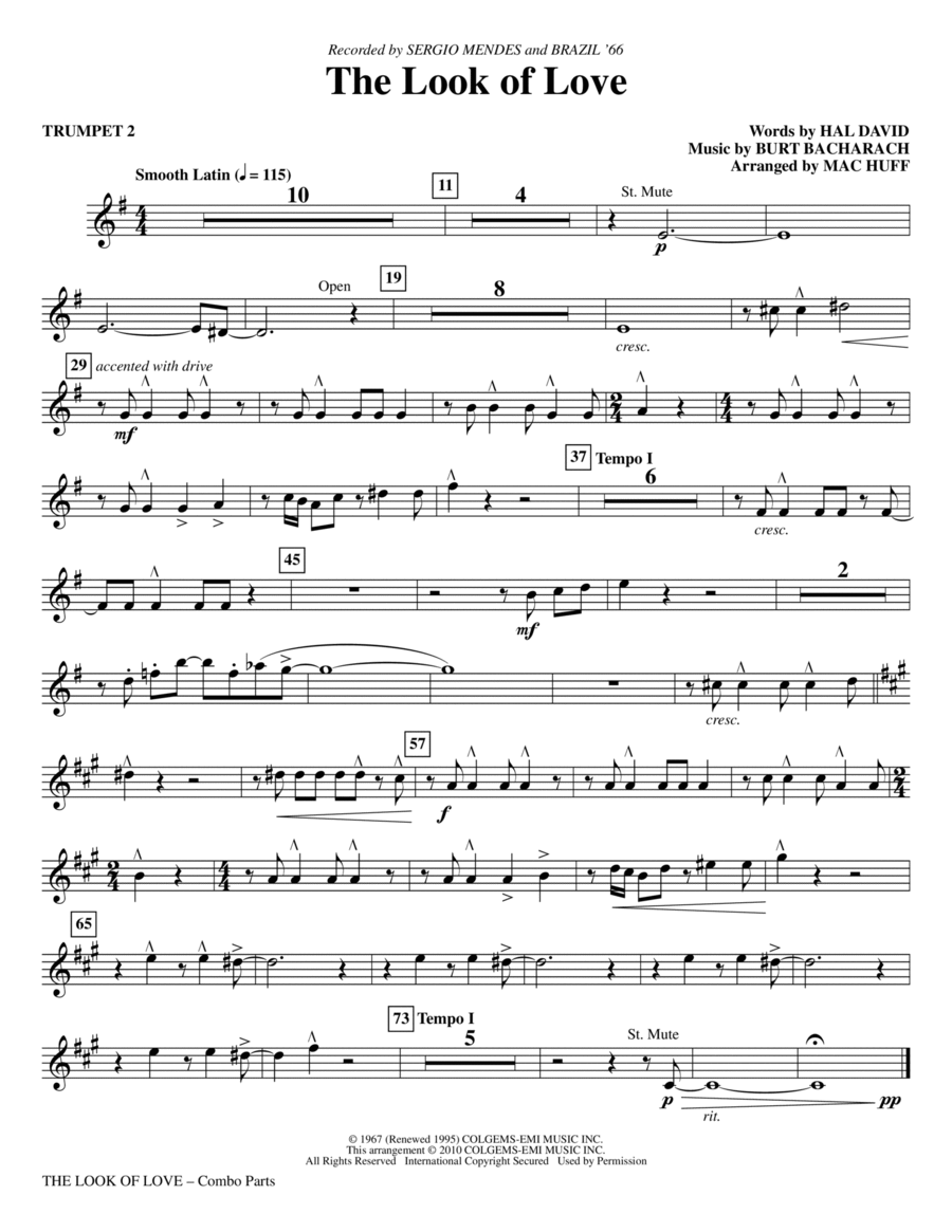 The Look Of Love - Bb Trumpet 2 Choir scores gallery preview page 1