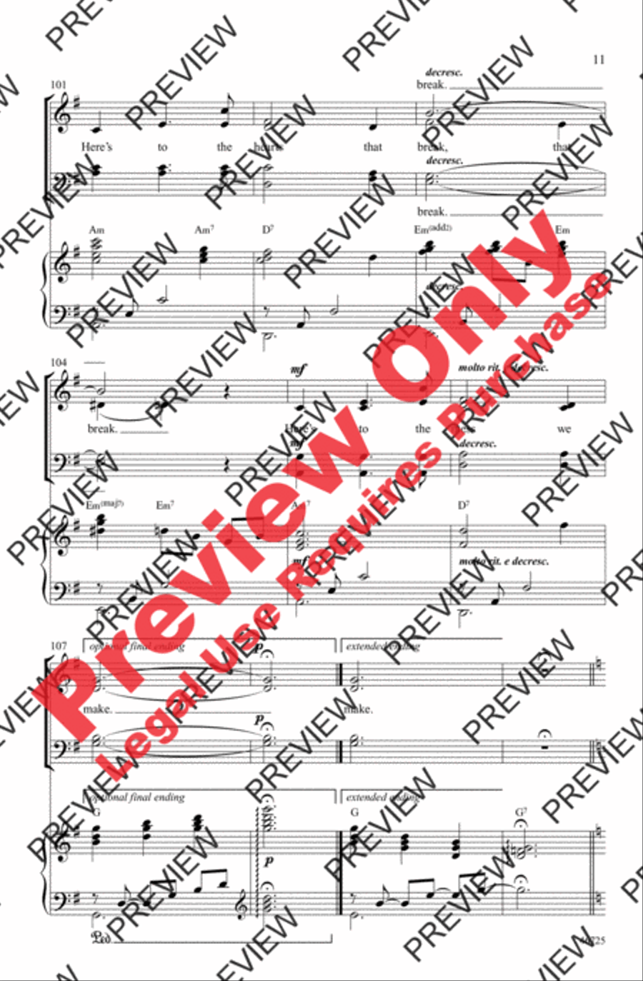 Audition (The Fools Who Dream) 4-Part scores gallery preview page 11
