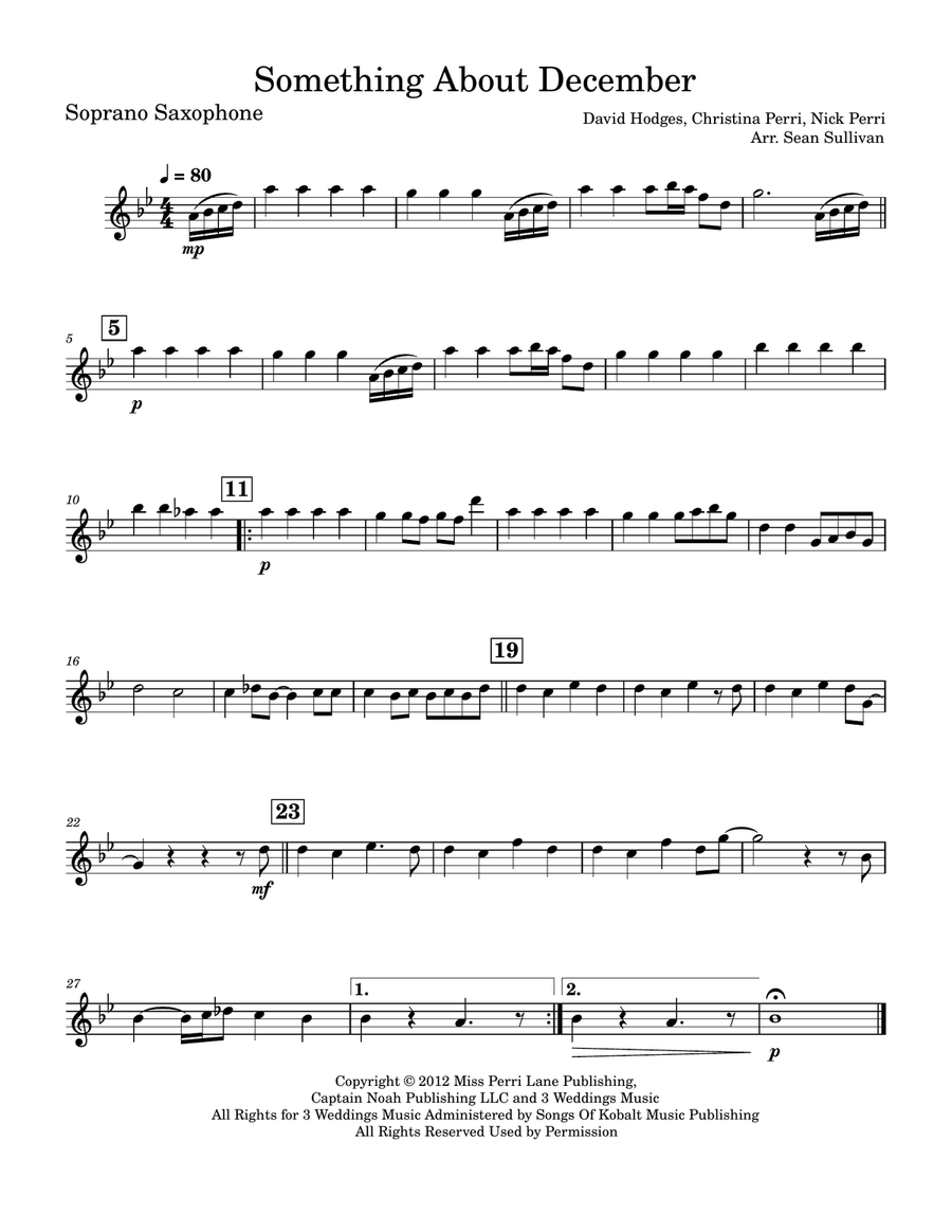 Something About December Saxophone Quintet scores gallery preview page 5