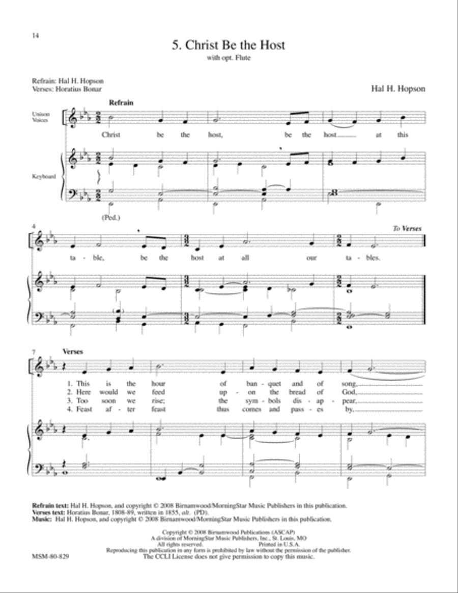 Christ Be the Host 4-Part scores gallery preview page 1