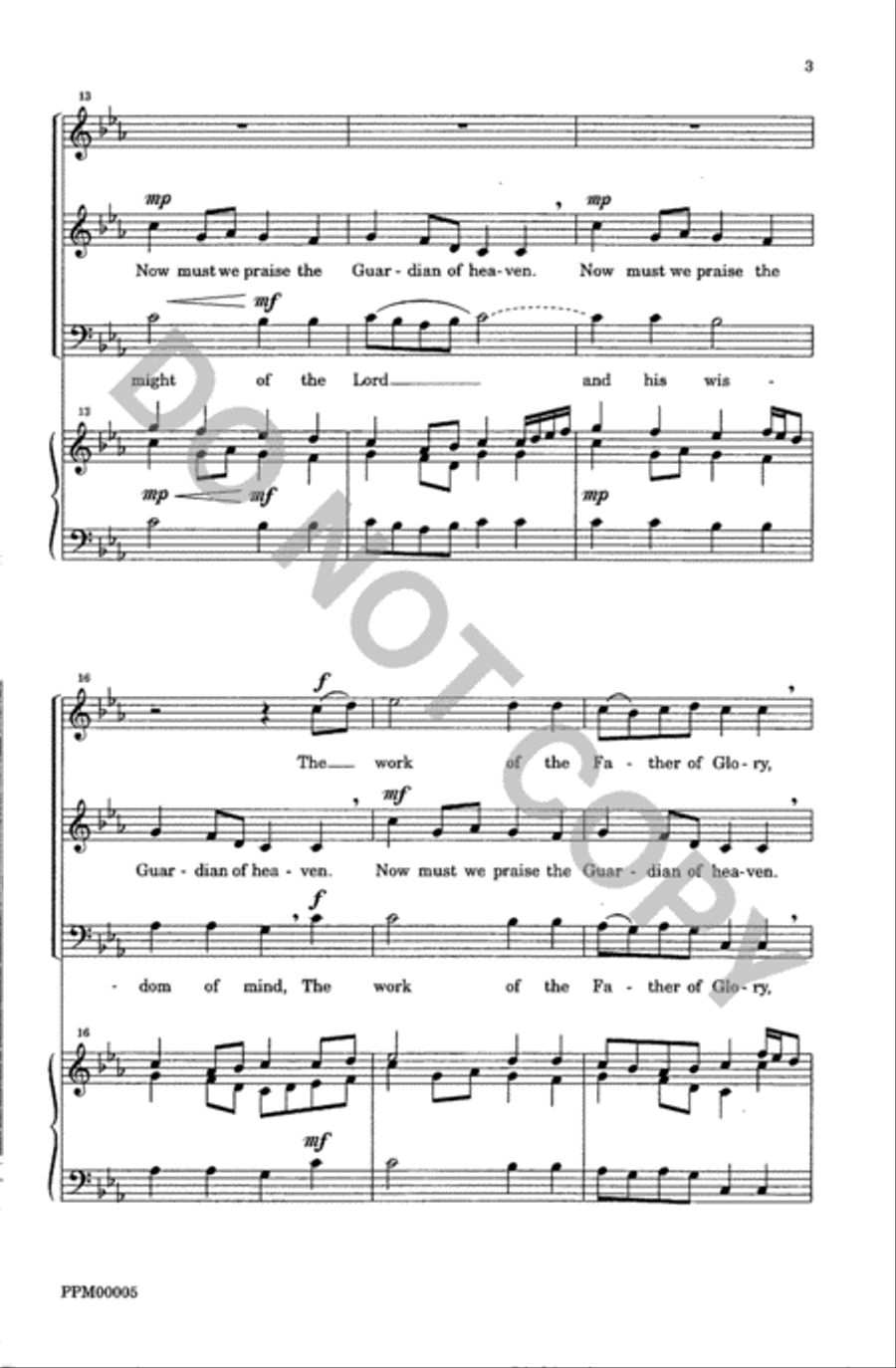 Three Celtic Prayers - III. Caedmon's Hymn 3-Part scores gallery preview page 4