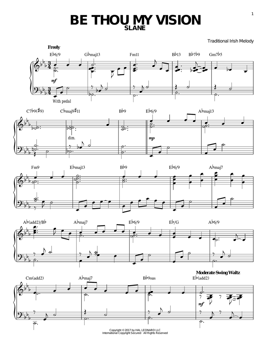 Be Thou My Vision [Jazz version] (arr. Brent Edstrom) Piano Solo scores gallery preview page 1