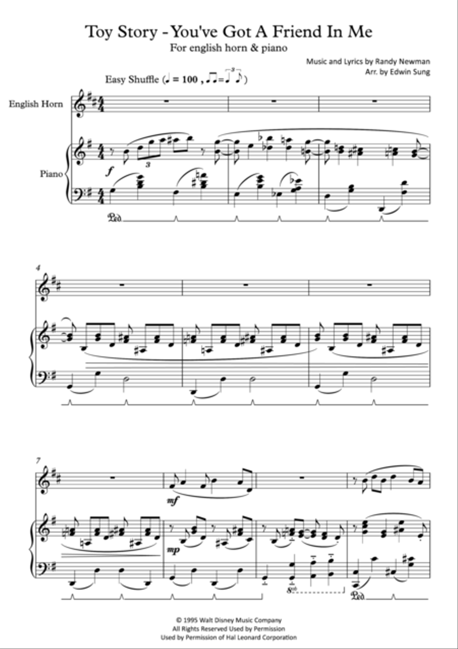 You've Got A Friend In Me English Horn scores gallery preview page 1