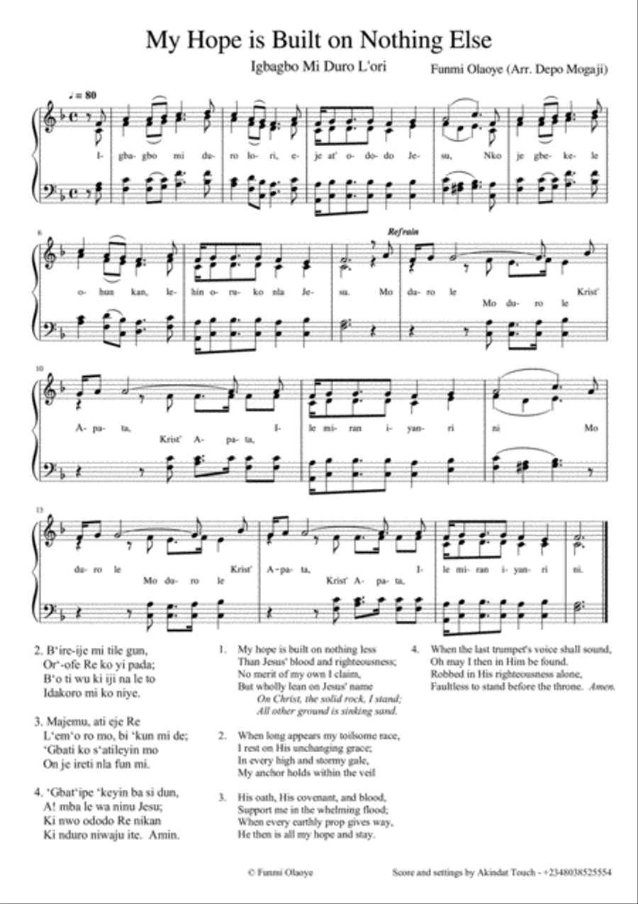 My hope is built My hope is built Choir scores gallery preview page 1