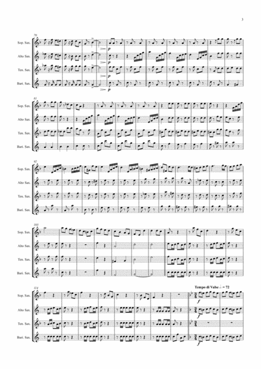Die Fledermaus (Bb) - J. Strauss - Overture - Saxophone Quartet image number null