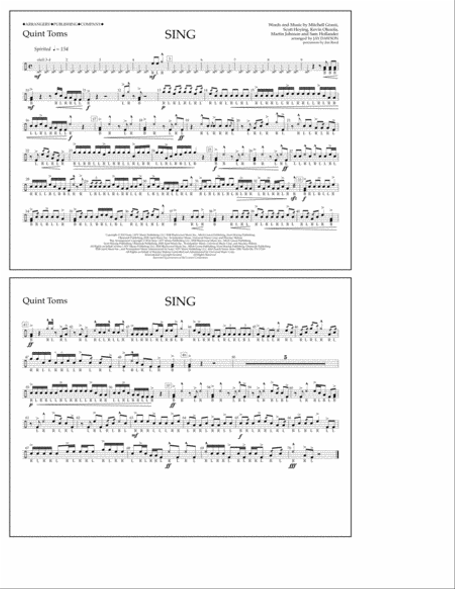 Sing - Quint-Toms A Cappella scores gallery preview page 1