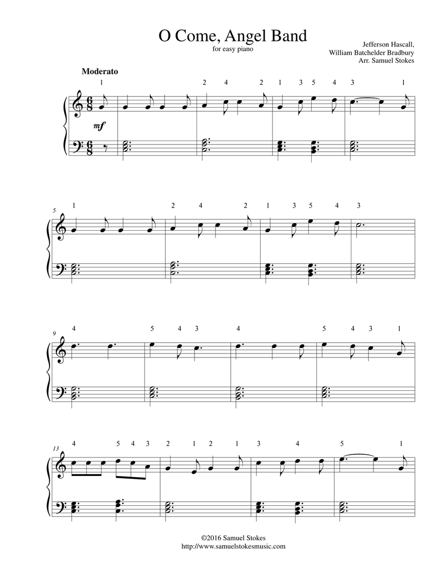 O Come, Angel Band (The Land of Beulah) - for easy piano