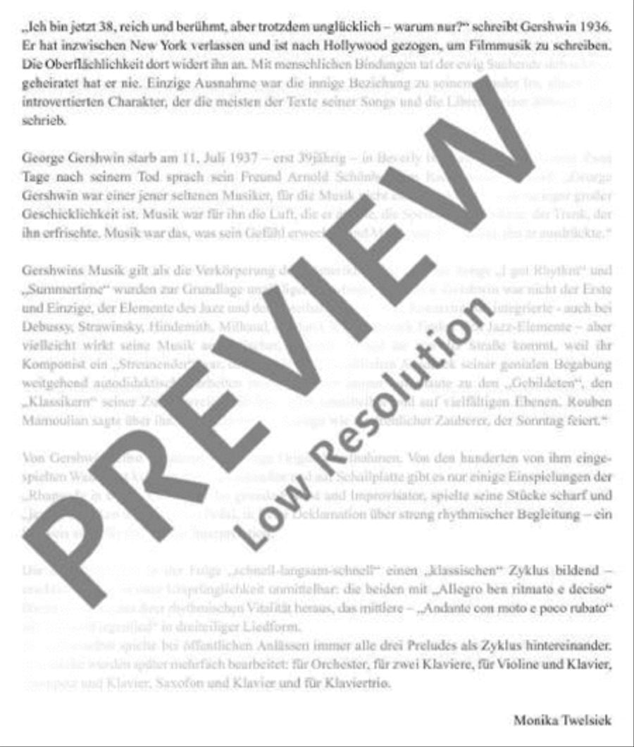 3 Preludes Piano Solo scores gallery preview page 7