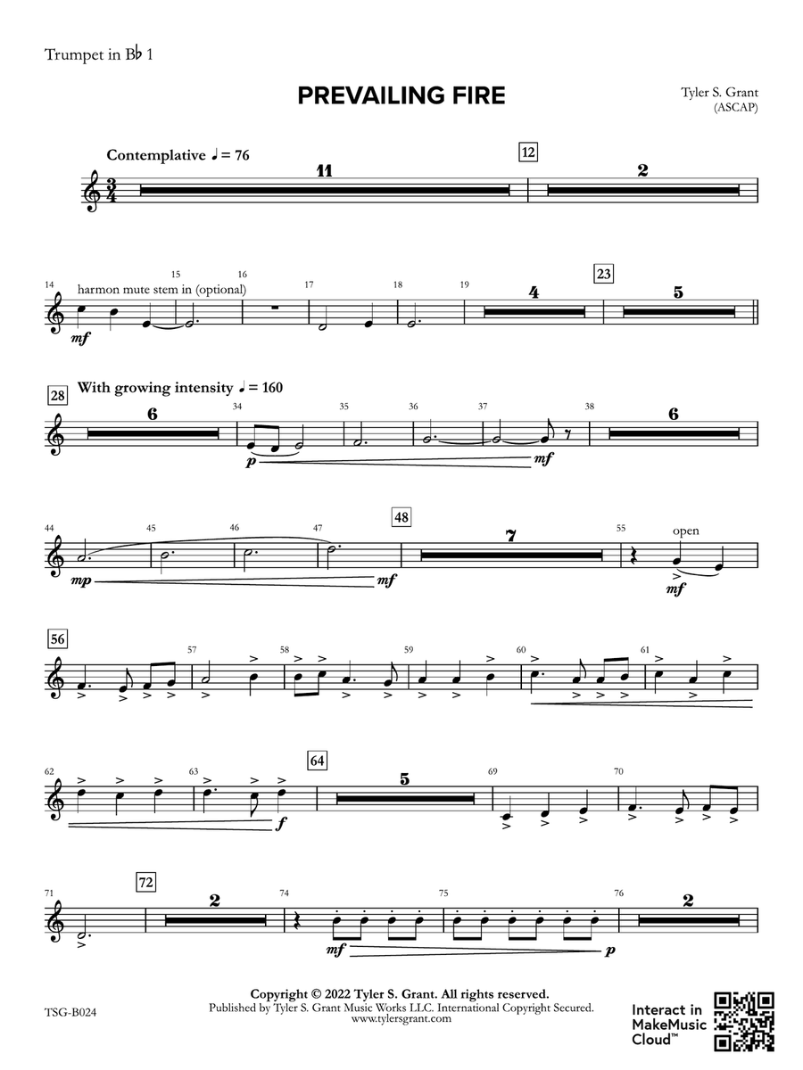 Prevailing Fire: 1st B-flat Trumpet