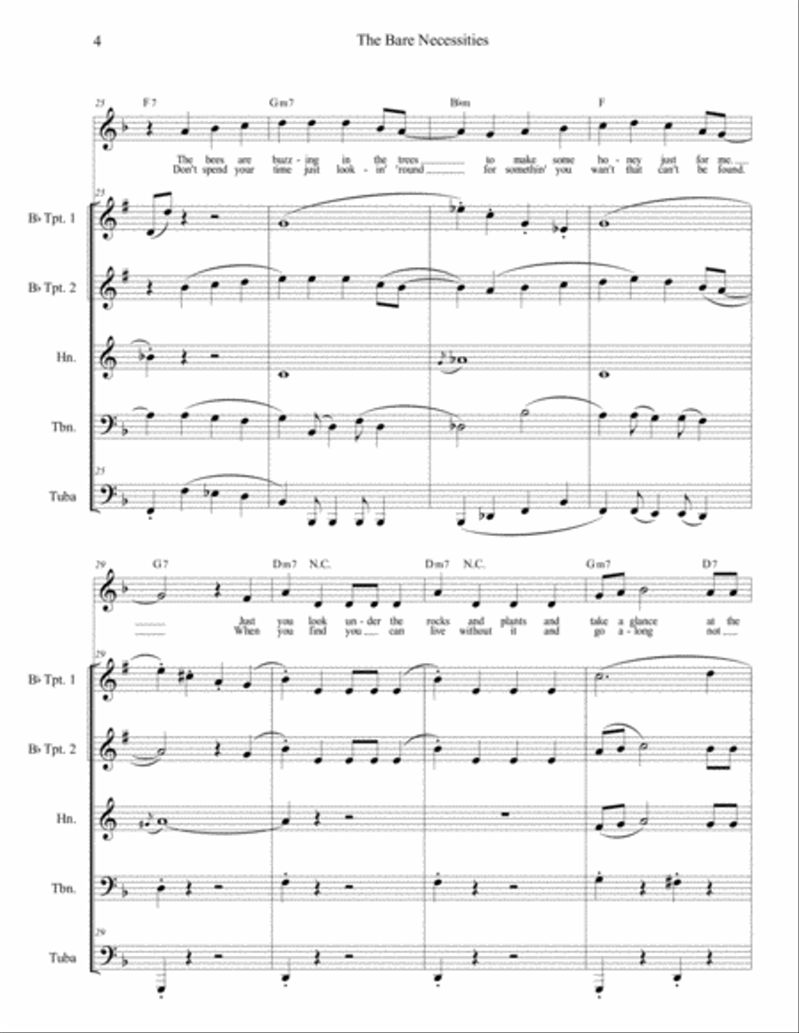 The Bare Necessities from THE JUNGLE BOOK The Bare Necessities from THE JUNGLE BOOK Small Ensemble scores gallery preview page 4