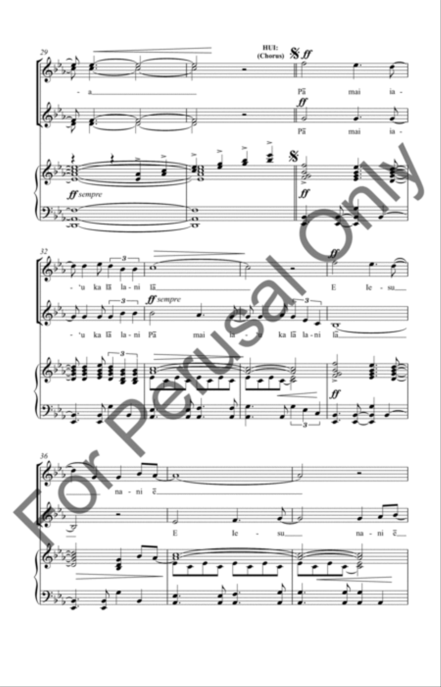 Aia Ke Kanaka (Choral Score) SSAA scores gallery preview page 5