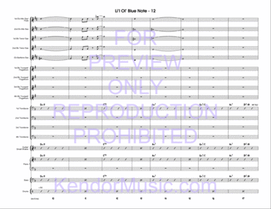 Li'l Ol' Blue Note (Full Score) Jazz Ensemble scores gallery preview page 13
