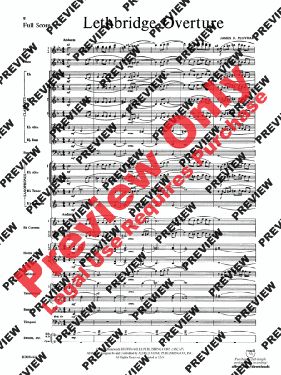 Lethbridge Overture Concert Band scores gallery preview page 3