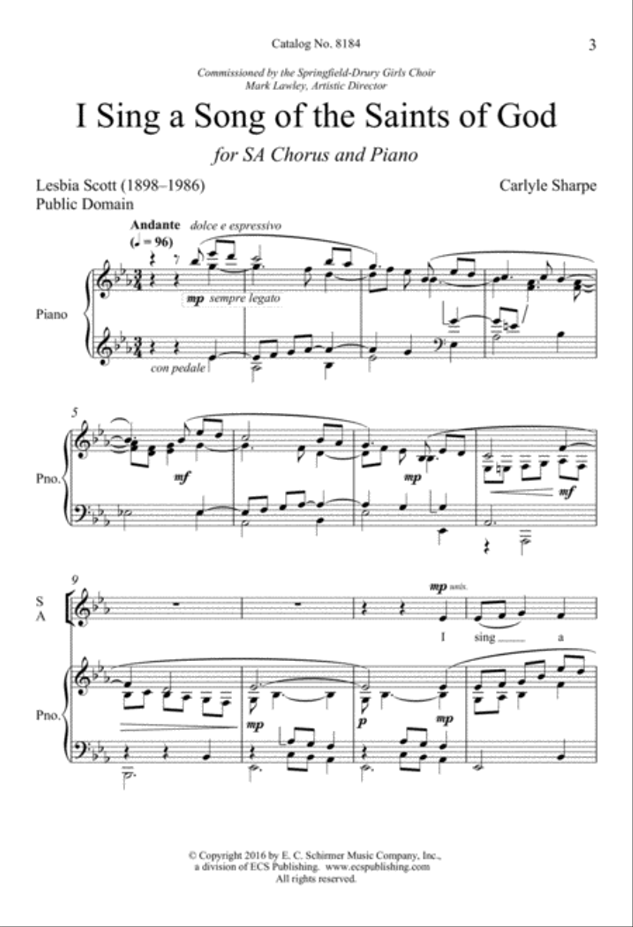 I Sing a Song of the Saints of God (Downloadable)