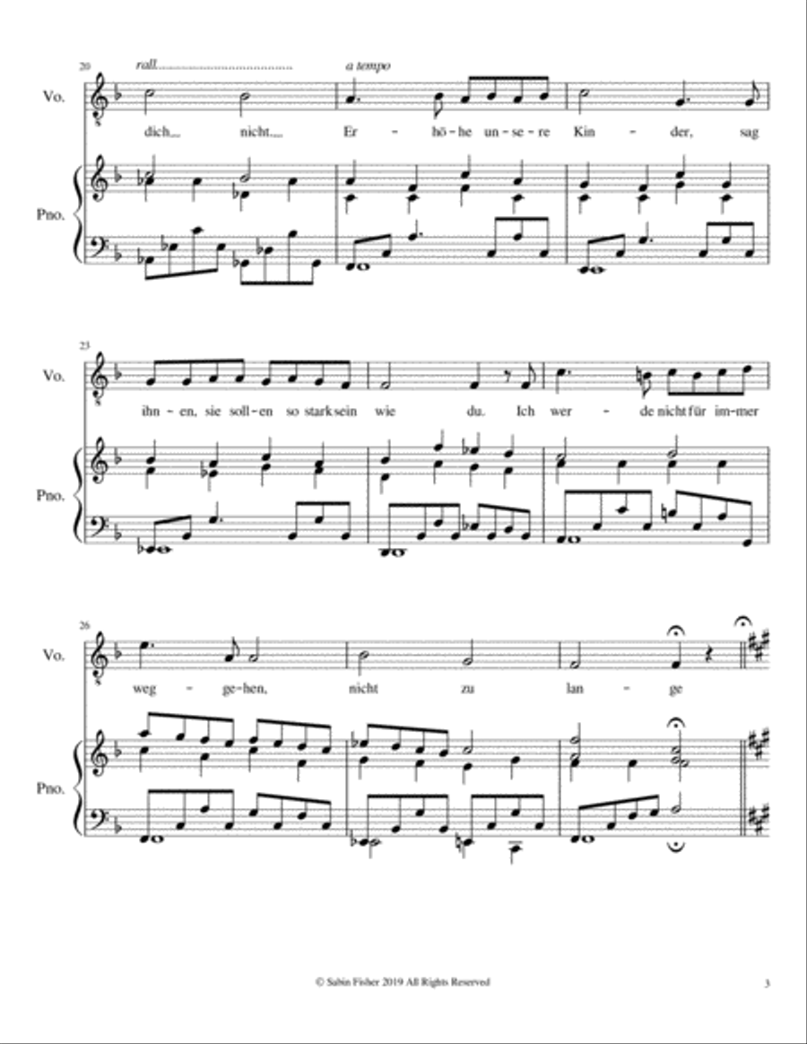 Fürchte Dich Nicht (for medium-high voice) Small Ensemble scores gallery preview page 3