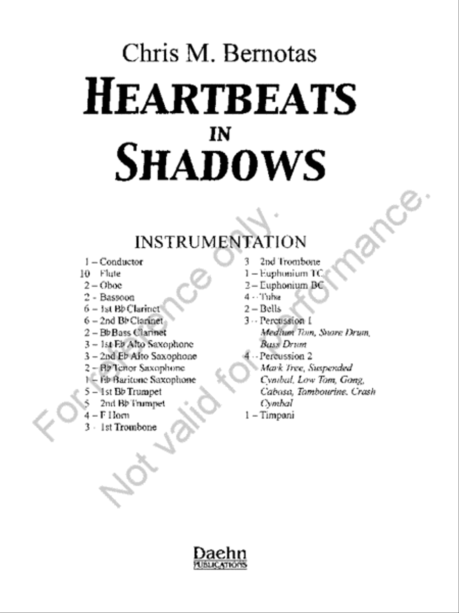Heartbeats in Shadows Concert Band scores gallery preview page 2