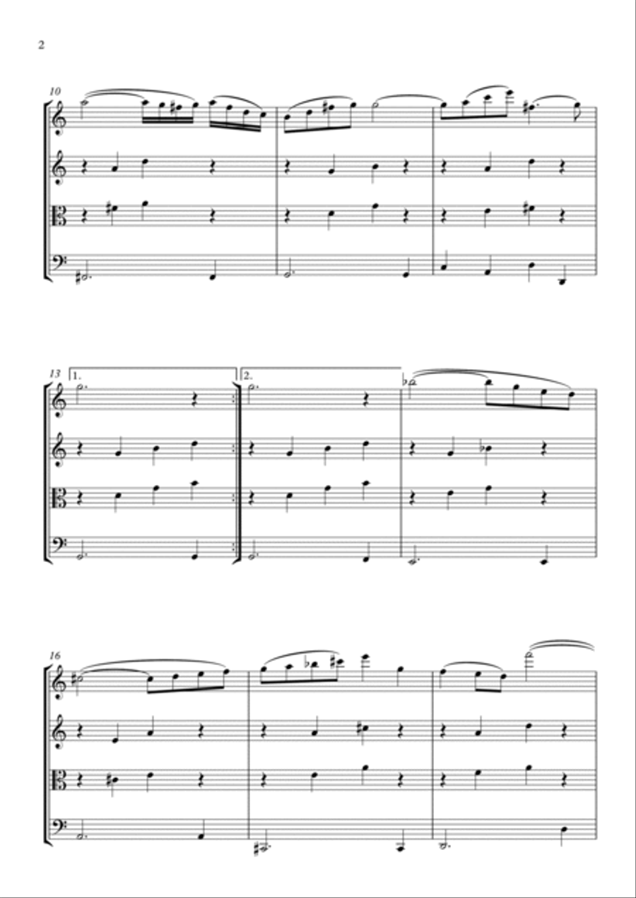 Arioso (From Cantata 156 - Sinfonia) String Quartet scores gallery preview page 2