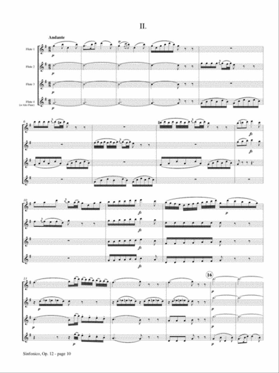 Sinfonico, Op. 12 for Flute Quartet Flute Quartet scores gallery preview page 3