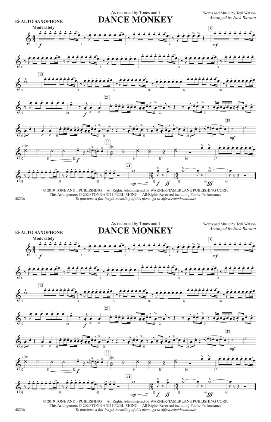 Dance monkey saxophone sale